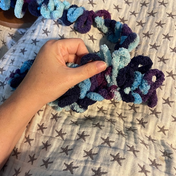 Handmade Kid’s Super Soft & Cozy Winter Headband/Ear Wrap - Purple & Blue - Picture 7 of 9